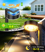 8 Pack Solar Pathway Lights Outdoor, Up to 12Hrs Solar Light | Larger Focused Spot Lens, Waterproof Solar Light for Garden, Walkways, Landscape Path