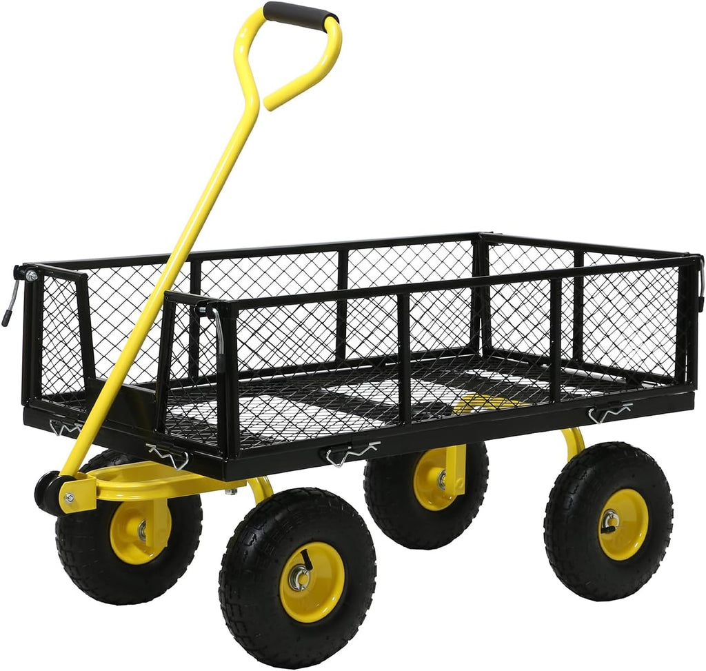 steel garden cart, 2-in-1 heavy duty utility wagon, main product view