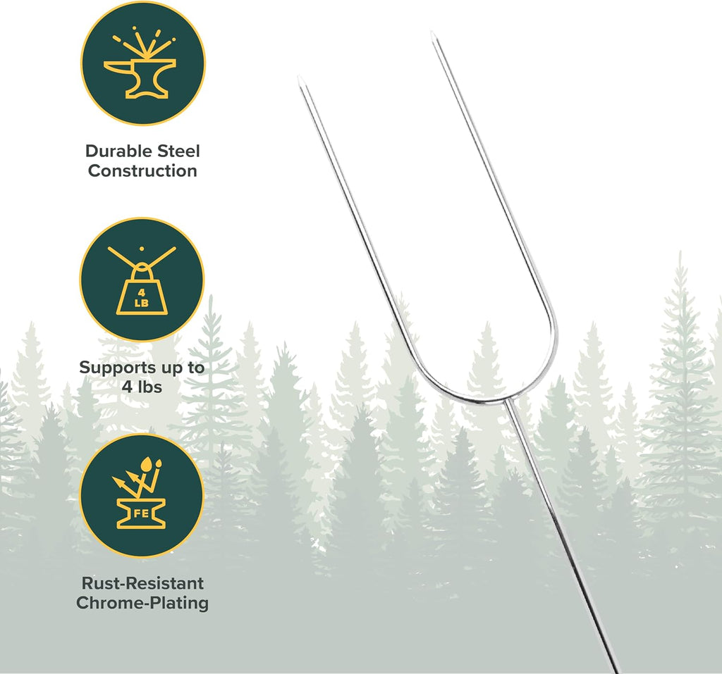 Coghlan's Camp Forks 6-Pack – 40" Solid Steel, Marshmallow Sticks with Wooden Handles | Heavy-Duty Camping Essentials for Fire Pit Roasting, BBQ Grilling & Outdoor Cooking