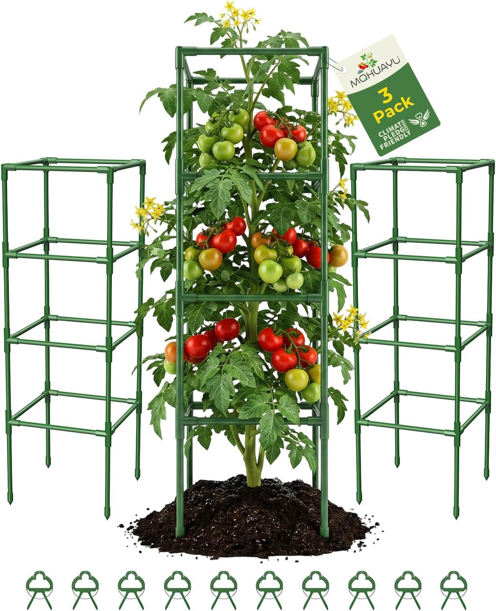 tomato cages,square tomato plant stakes support cages trellis, main product view