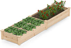 happygrill wooden raised garden bed with 2 garden, main product view