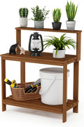 furinno tioman outdoor potting bench with storage shelf, main product view