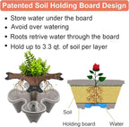 GameXcel Vertical Planter, 6 Tier Stackable Strawberry Planter with Garden Tool Set, Movable Indoor/Outdoor Garden Herb Pot for Growing Vegetables and Succulents, Gray