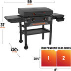 Blackstone 2287 Original 28” Omnivore Griddle with X-Braced Hood, Powder Coated Steel, Black