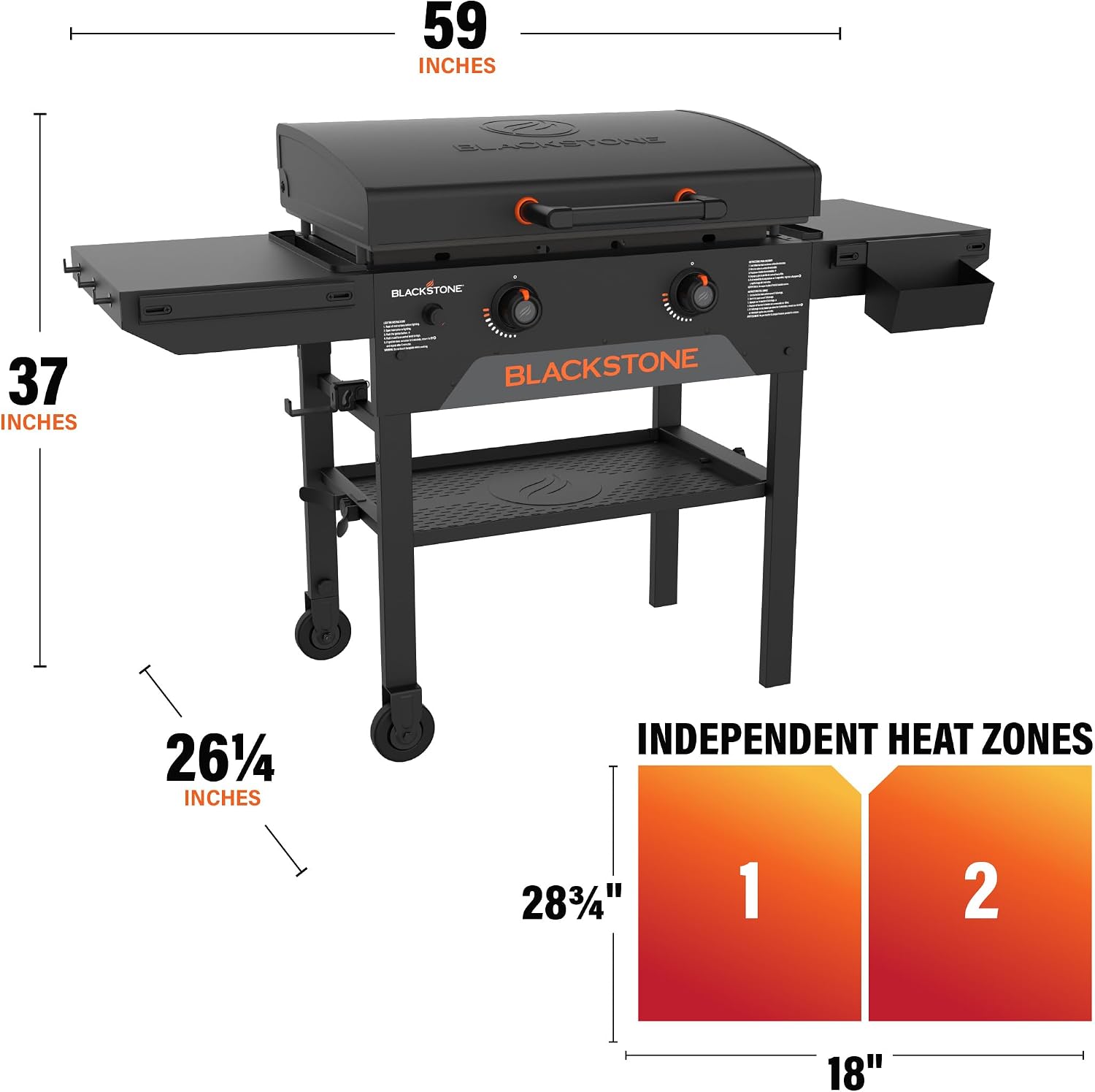 Blackstone 2287 Original 28” Omnivore Griddle with X-Braced Hood, Powder Coated Steel, Black