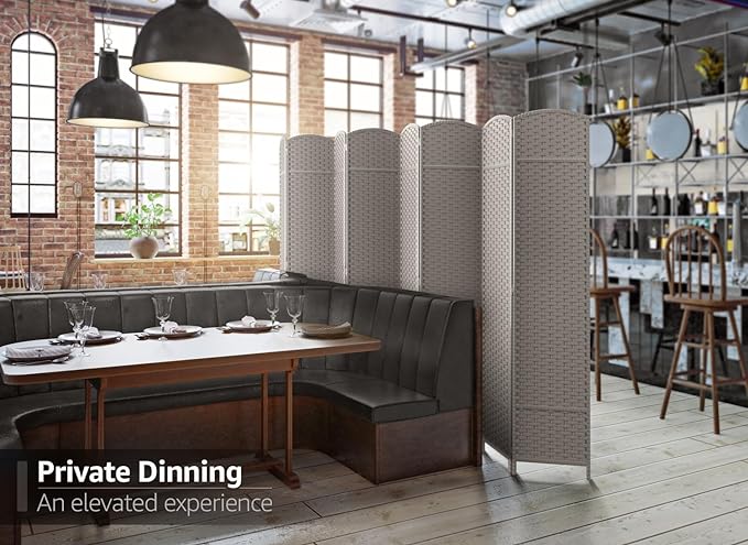 Sorbus 8 Panel Room Divider 6 ft. Tall - Privacy Screen, Extra Wide Double Hinged Panels, Mesh Hand-Woven Design, Partition Room Dividers and Folding Privacy Screens, Wall Divider for Room Separation