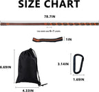 2pcs Hammock Straps with Carabiners, 2m/78.7inch Long & 7 Adjustable Loops Total- Quick & Easy Setup for Hammock,Swing. Extra Strong, Lightweight & Tree Friendly.