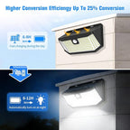 Aootek Solar Outdoor Motion Sensor Lights 2500Lm Solar Panel to 15.3 in² and 3 Modes(Security/Permanent On All Night/Smart Brightness Control) with IP65 Waterproof with Wide Angle(4pack)