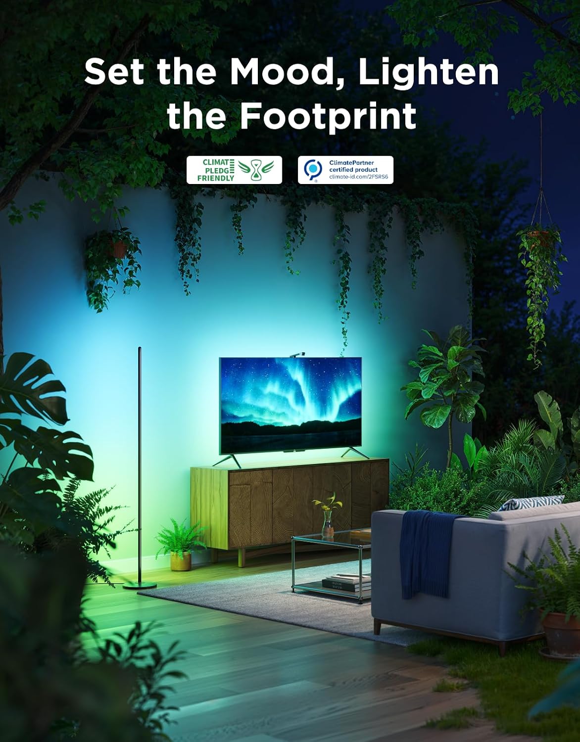 govee rgbic floor lamp basic, 1000lm led corner on a desk or shelf