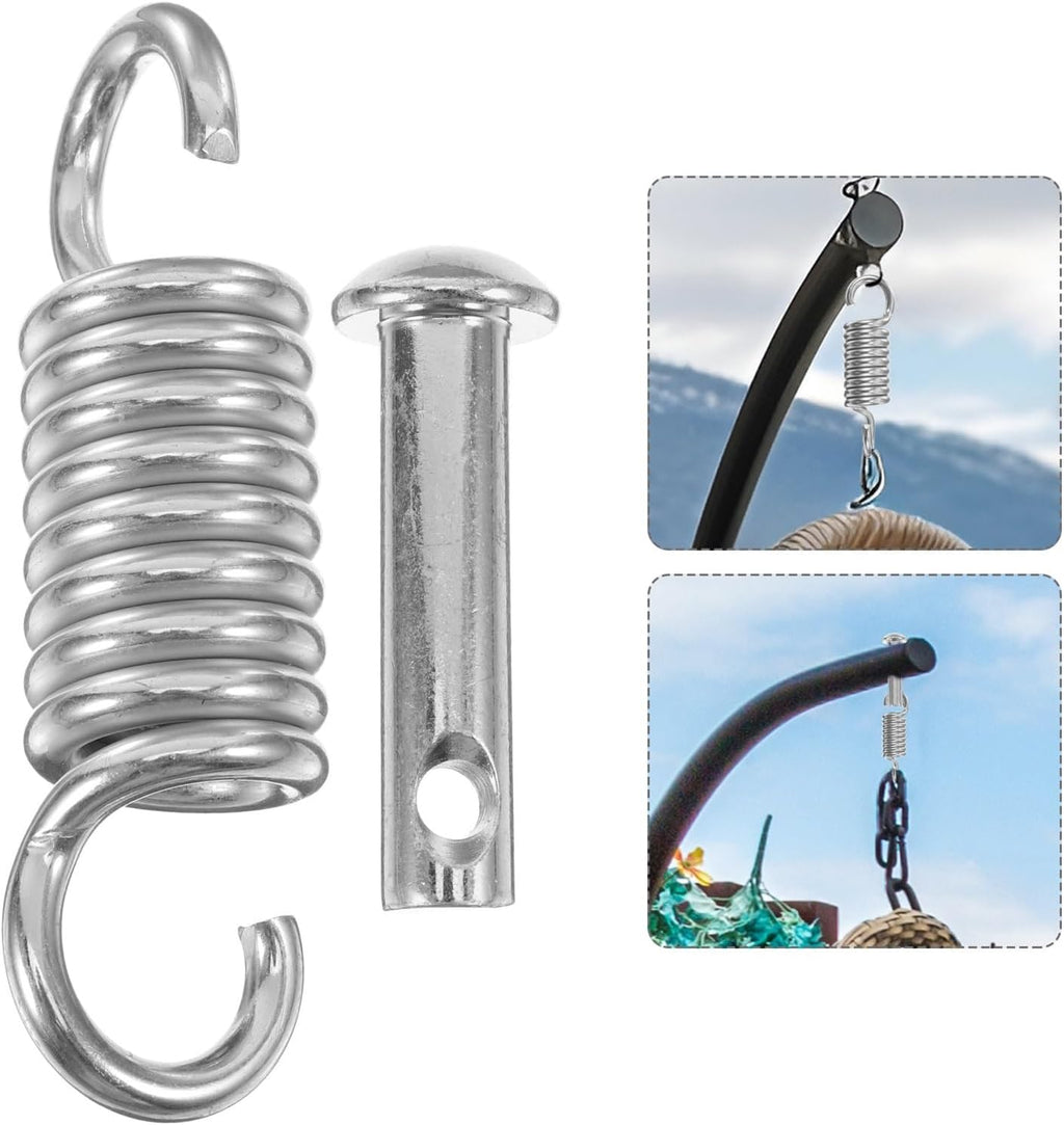 Hammock Chair Spring 16Mm 70Mm Pin 6 5Mm 34Mm 130Mm Spring Swing Hanger Hook Extension Kit For Chair Egg Porch Suspension Hooks Hammock