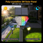 T-SUN Solar Spotlights Outdoor, Color Changing Landscape Lights, Halloween Lights Outdoor IP65 Waterproof Landscape Lighting Auto On/Off for Garden Yard Lawn Pathway, 12-Pack