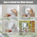 4Pack 8inch Sublimation Wind Spinner Blanks 3D Aluminum Metal Wind Sculpture Kinetic Spinners for Yard and Garden Indoor Art Ornaments Hanging Decoration (Heart Pendant)