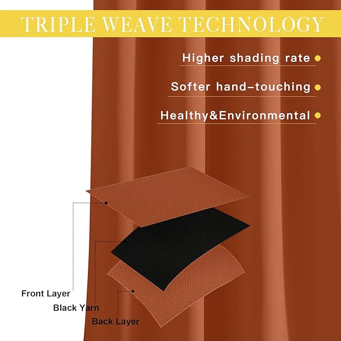 NICETOWN Room Divider Curtain 84 inch Length, Grommet Privacy & Noise Reducing Room Divider Thermal Insulated Window Drape for Sliding Glass Door (1 Panel, Burnt Orange, W80 x L84)
