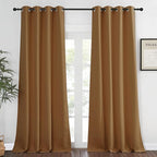 NICETOWN Bedroom Curtain Room Darkening Drapery 102 inches Length - Home Fashion Thermal Insulated Grommet Room Darkening Curtain for Living Room (Gold Brown, 1 Panel, 52 x 102 inches)