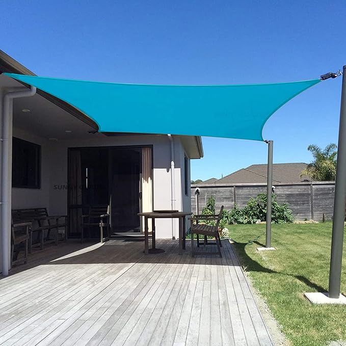 SUNNY GUARD Custom Size 18'x28' Rectangle Turquoise Blue UV Block Sunshade for Backyard Yard Deck Patio Garden Outdoor Activities and Facility(Customized)