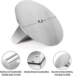 HULISEN Stainless Steel Burger Press, 6.2 inch Round Burger Smasher, Professional Griddle Accessories Kit, Grill Press Perfect for Flat Top Griddle Grill Cooking | Flat Edge, Even Pressure for Thin Patties, Dishwasher Safe, Griddle Accessories Fit Flat