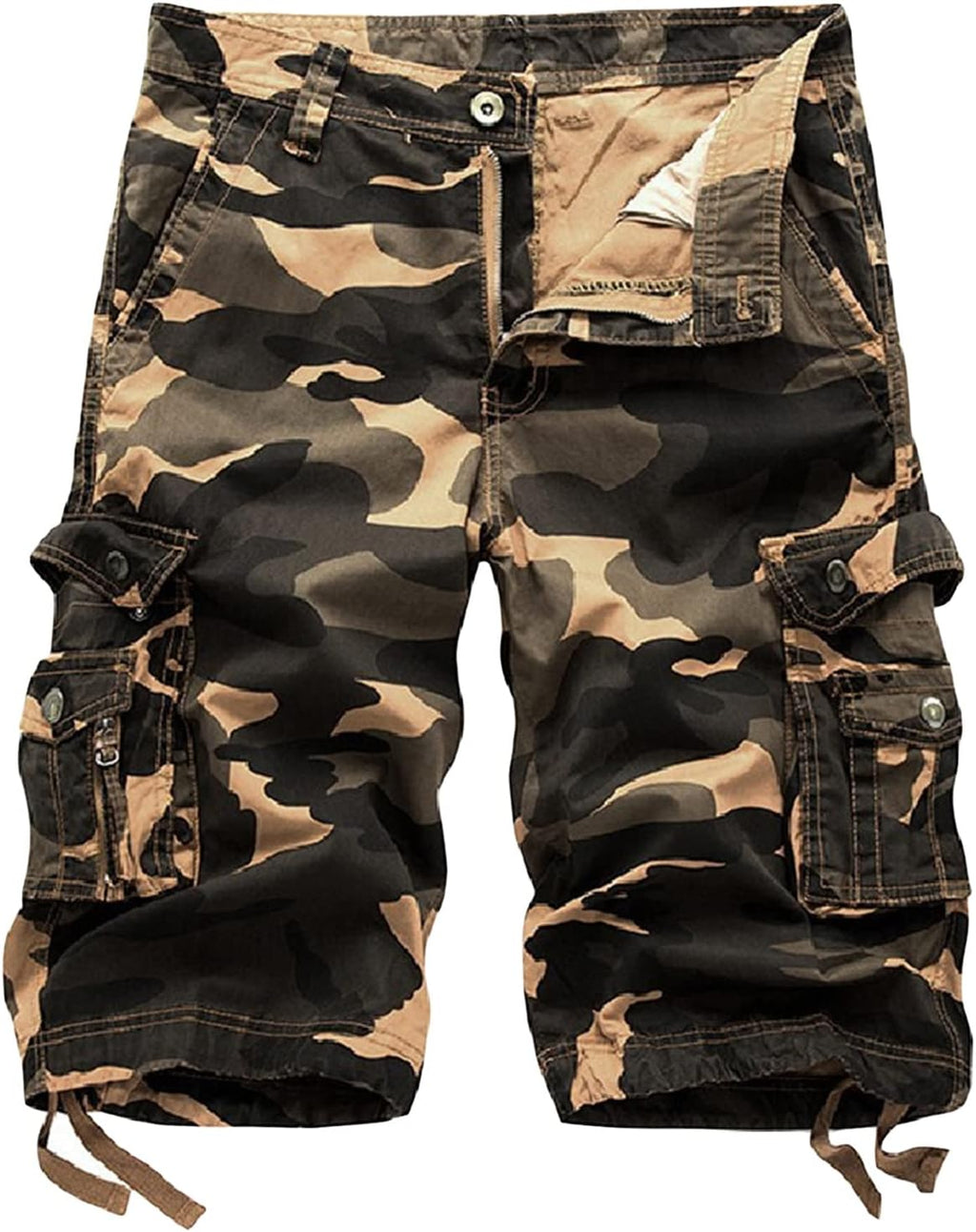 Maiyifu-GJ Men Relaxed Fit Camo Cargo Shorts Camouflage Multi Pockets Outdoor Short Pants Lightweight Loose Military Short