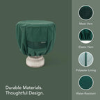 Covermates Classic Bird Bath Cover – 24 Diameter x 18H, Green | Water-resistant protection, 12-gauge vinyl, elastic hem, mesh vent, 2-year warranty