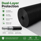 Black Hardware Cloth 1/2 in. x 4 ft. x 100 ft. 19-Gauge | Vinyl Coated Chicken Wire Mesh Roll, Chicken Wire Fencing, Garden Fencing, Rat Wire, Gopher Mesh