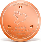 Mellbree Bird Bath Copper Disc, 0.6mm Reinforced 99.99% Pure Copper Cleaning Disk for Physical Safe Clean Water All-Season, Universal Fit for Outdoor Birdbaths, Bowl, Bird Bath Solar