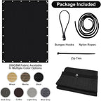 Artpuch 90% Sun Shade Cloth, 6 x 12 FT Pergola Shade Cover Canopy with Grommets, Sun Screen Fabric Tarp for Patio, Outdoor, Garden, Backyard, Black