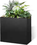 Black Steel Metallic Heavy Planter 30" x 12" x 24" for Outdoor Plants Metal Long Outdoor Planter Spliced Flower Box with Partitions for Outside,Indoor,Garden (Black, 30 * 12 * 24)