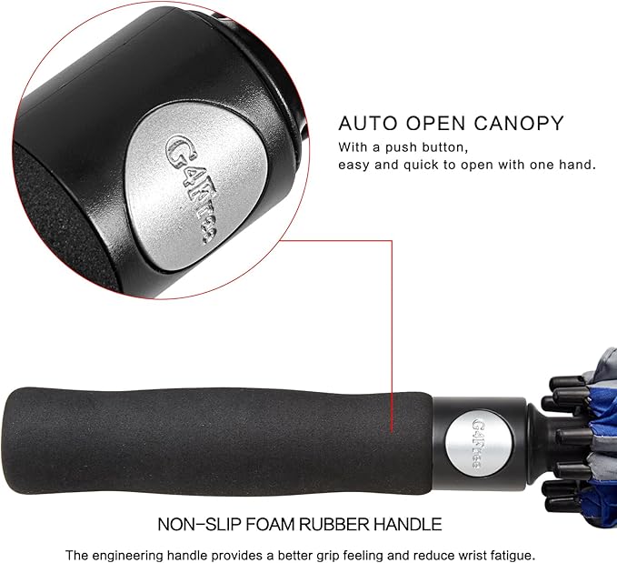 G4Free 47/54/62/68/72 Inch Automatic Open Golf Umbrella Oversize Extra Large Double Canopy Vented Windproof Waterproof Stick Umbrellas