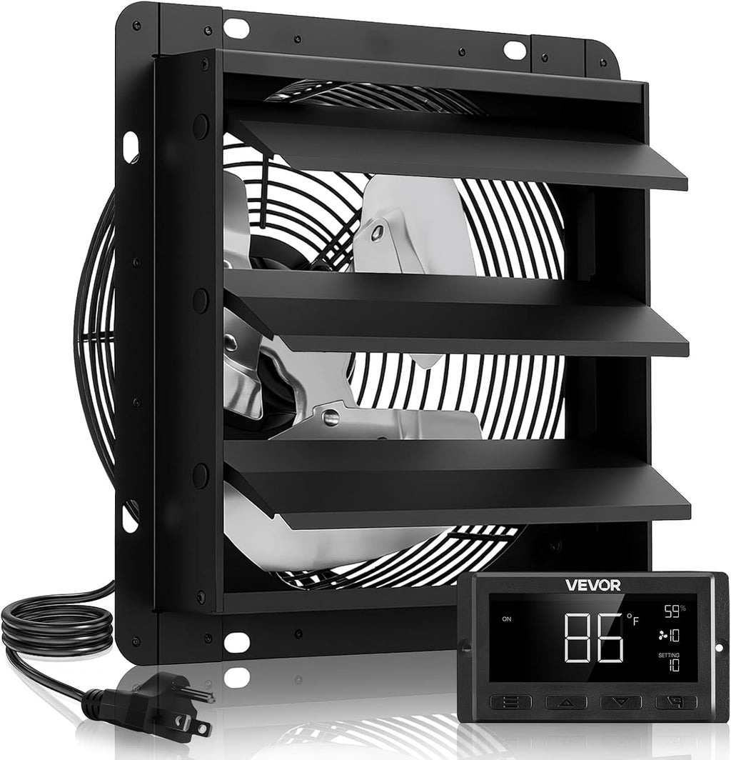 vevor 12 inch exhaust fan, wall mounted attic, main product view