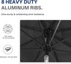 ABCCANOPY Durable Solar Led Patio Umbrellas with 32LED Lights 9FT (Dark Gray)