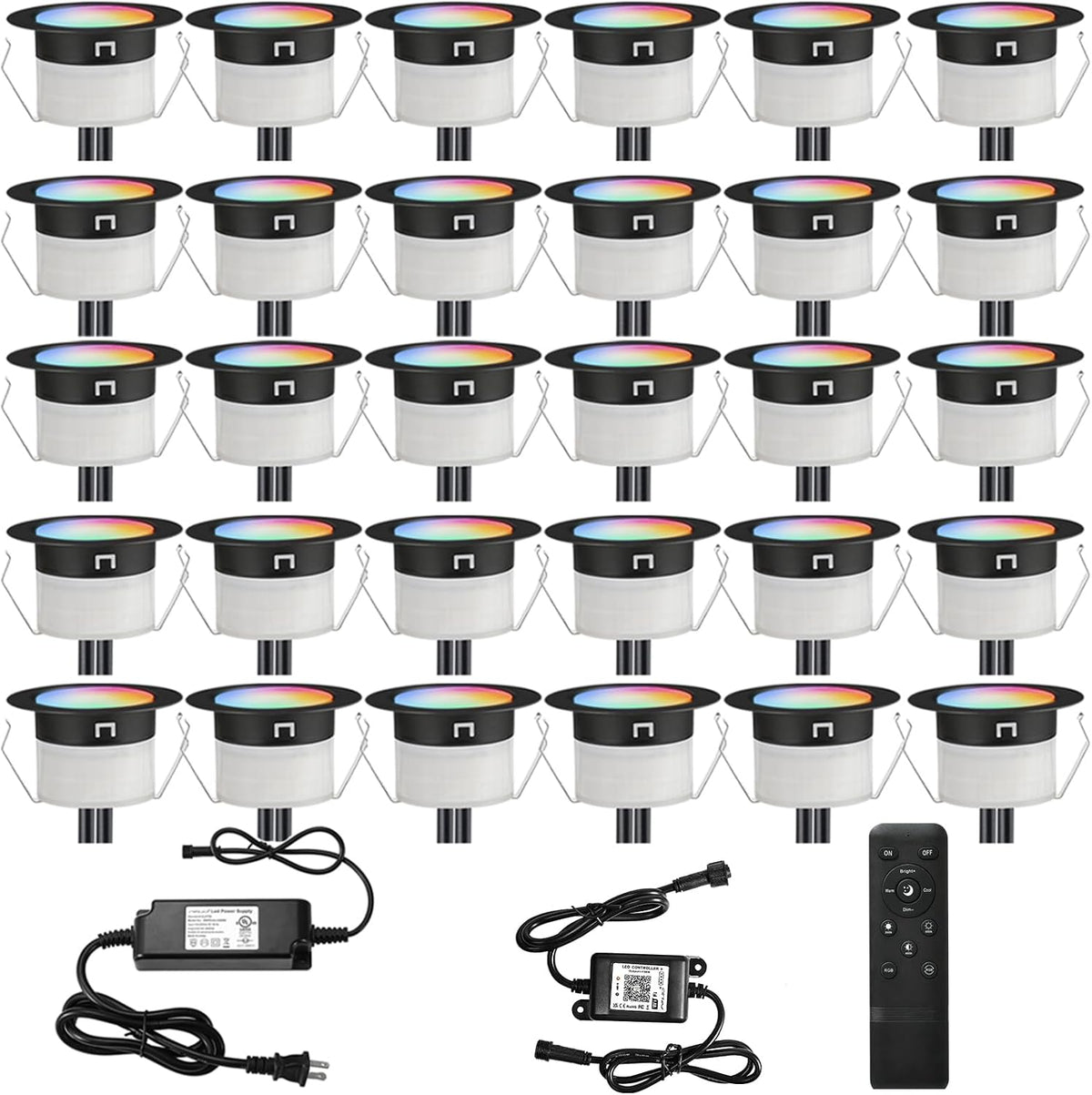 fvtled led deck lights kit, 30pcs φ1.22 wifi, main product view