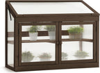 mcombo wooden cold frame garden greenhouse flower planter, main product view