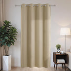 Joydeco Blackout Patio Sliding Door Curtains 90 Inches Long, Grommet Privacy Room Divider Curtains, Extra Wide Thermal Blackout Drapes for Bedroom Living Room (Light Beige, 60Wx90L, 1 Panel)