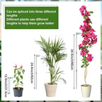 Mwellewm 6 Sets Plant Stakes 12/25/36 Inch Adjustable Plant Support Stakes Tall for Indoor Outdoor Plant Holder Stick Steel Garden Stem Pole Amaryllis Stakes with 30 Clip for Tomato Orchid Lily Flower