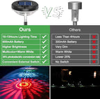 Bright Solar Pathway Lights 6 Pack,Color Changing+Warm White LED Solar Lights Outdoor,IP67 Waterproof Solar Path Lights,Solar Powered Garden Lights for Walkway Yard Backyard Lawn Landscape Decor