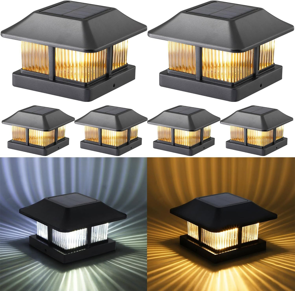 dynaming 4x4 solar post cap lights outdoor with, main product view