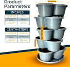 SunVara Strawberry Planter Vertical Gardening Stackable Planter Strawberry Tower 5 Tier Herb Outdoor Indoor 4 Pack