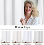 H.VERSAILTEX 100% Blackout Curtains for Bedroom Thermal Insulated Linen Textured Curtains Heat and Full Light Blocking Drapes Living Room Curtains 2 Panel Sets, 52x108 - Inch, Pure White