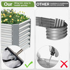 8x2x2ft Raised Garden Bed - Galvanized Deep Root Planter Boxes Outdoor with Wing Nuts and Safety Edges for Gardening Vegetables, Flowers, Herbs, Succulents - Silver