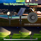 Solar Spotlights Outdoor Waterproof, Warm White Landscape Spotlights, Decorative Solar Spot Lighting for Garden, Yard, Pathway, Lawn, Poolside, Party, 2-in-1 Mounted (Warm White, 2 Pack)