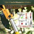 Tree Pruner Replacement Head, Pole Saw Trimmer Head with 3-Pulley System for Easy Cutting, 27Ft Heavy Duty Thickened Rope, Sharp SK5 Blade, for 1 inch Extension Poles