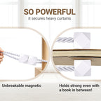 Hion Magnetic Curtain Tiebacks White 2pcs, Curtain Tiebacks Buckles Holdbacks Holders Hooks Clip for Home Bedroom Office Decorative Curtain