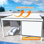 Artpuch Outdoor Pergola Shade Cover 14' X 14' Sun Shade Cloth with Grommets, 90% UV Protection Canopy Patio Privacy Screen (Customized Available) GN107, White
