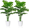 sajandas set of 2 artificial monstera deliciosa plants, main product view