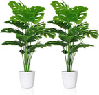 sajandas set of 2 artificial monstera deliciosa plants, main product view