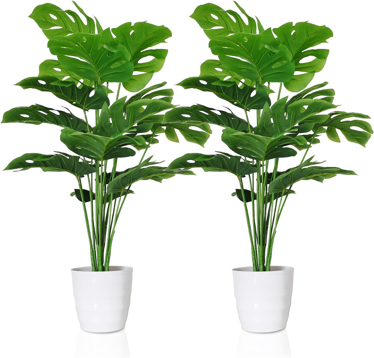 sajandas set of 2 artificial monstera deliciosa plants, main product view