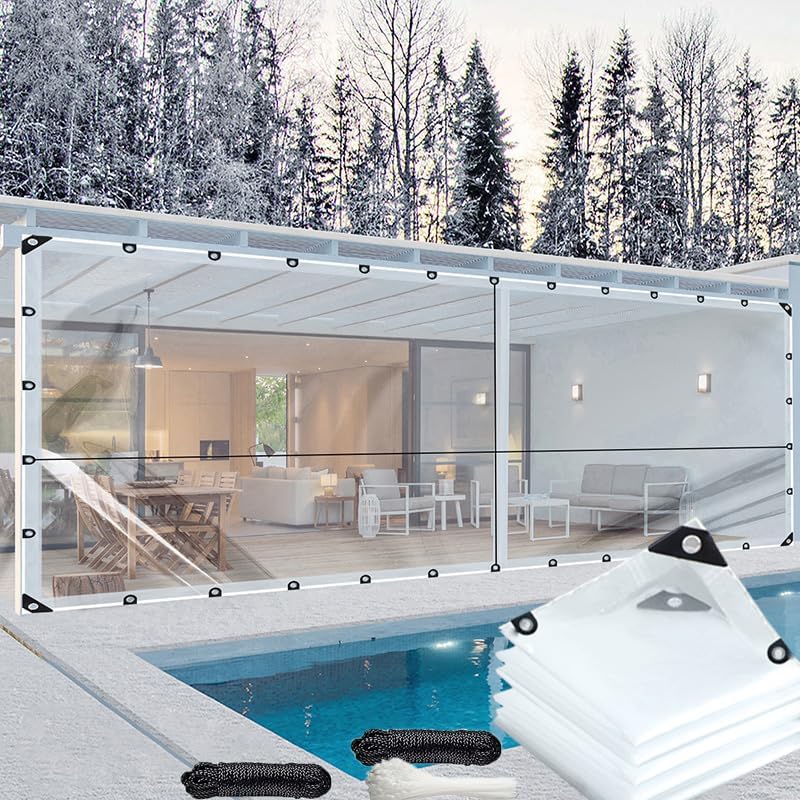 clear vinyl tarp,2 packs 8x20ft clear tarps with, main product view