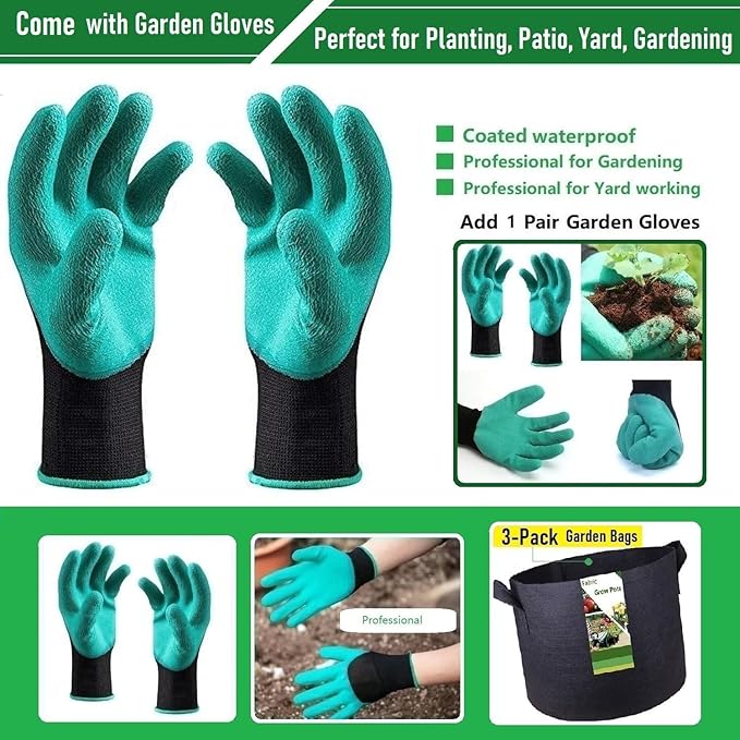3-Pack 40 Gallon Thickened Plant Grow Bags Large (28x16 in) Heavy Duty Garden Bag Fabric Plant Pots for Potato,Tomato Planter,Herbs Veggies Planting,Flower Pots,Barrel Planter,Leaf Bag,Yard Waste Bags
