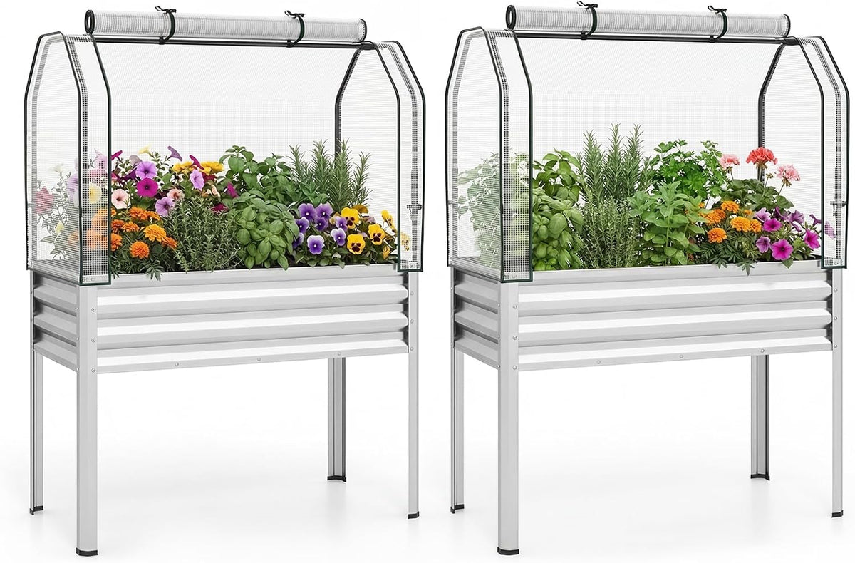 giantex raised garden bed with legs & greenhouse, main product view