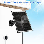 Zivif Solar Panel Charger for Arlo Essential 2K (2nd Gen), Essential XL & Spotlight Cameras – USB-C & Micro USB, IP66 Waterproof, 360° Adjustable Mount, 7.2ft Cable