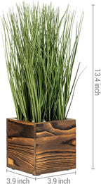 mygift artificial green grass plants trio in rustic showing dimensions